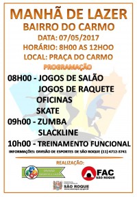 MANHÃ DE LAZER - BAIRRO DO CARMO